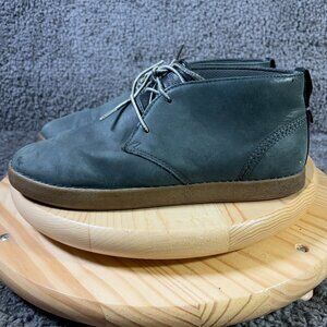 OluKai Kupono Chukka Boots Mens Size 10.5 Leather Gray Green Lace Up Ankle